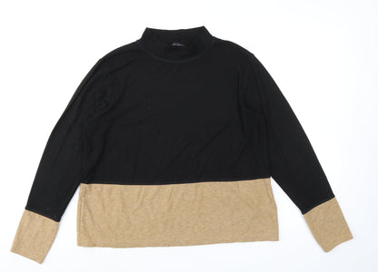 Marks & Spencer Womens Black Mock Neck Polyester Pullover Jumper Size 14