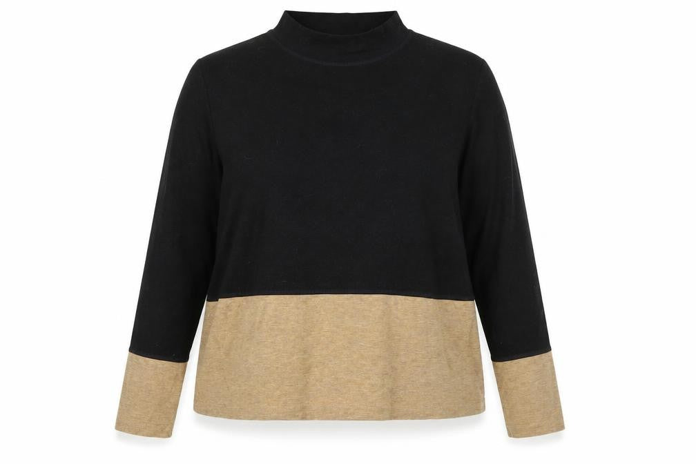 Marks & Spencer Womens Black Mock Neck Polyester Pullover Jumper Size 14