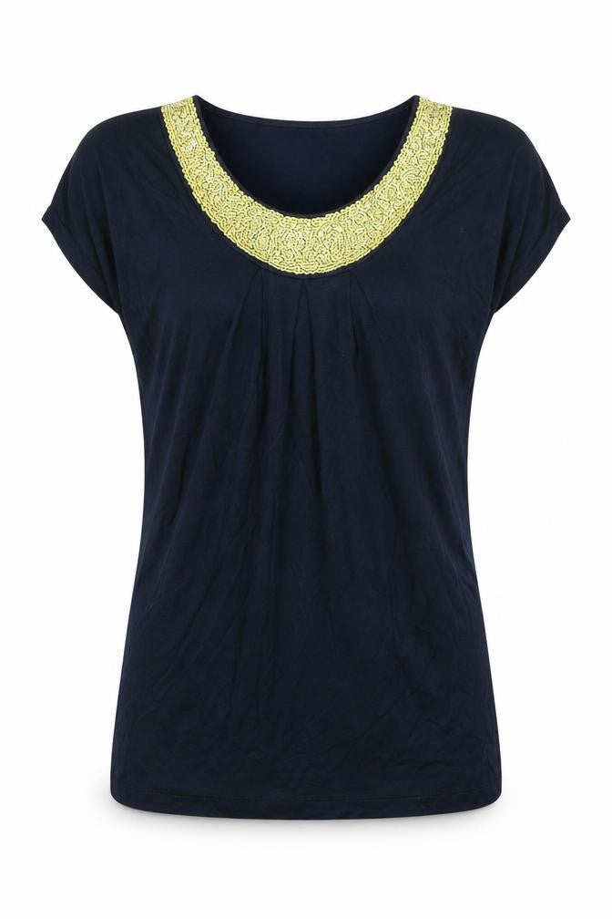 Autograph Womens Blue Viscose Basic T-Shirt Size 10 Round Neck