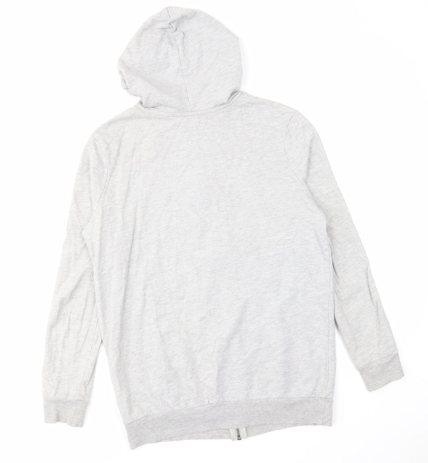 ASOS Womens Grey Cotton Full Zip Hoodie Size 6 Zip - Pockets Drawstring