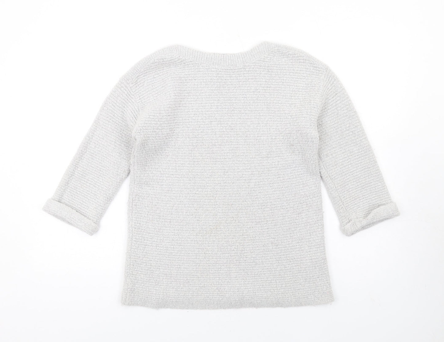 Monsoon Womens Grey Round Neck Acrylic Pullover Jumper Size S