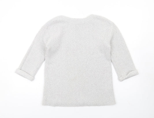 Monsoon Womens Grey Round Neck Acrylic Pullover Jumper Size S