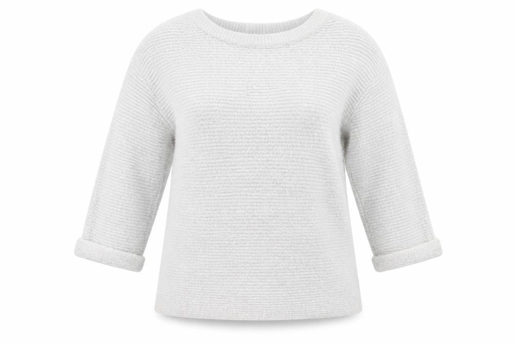 Monsoon Womens Grey Round Neck Acrylic Pullover Jumper Size S