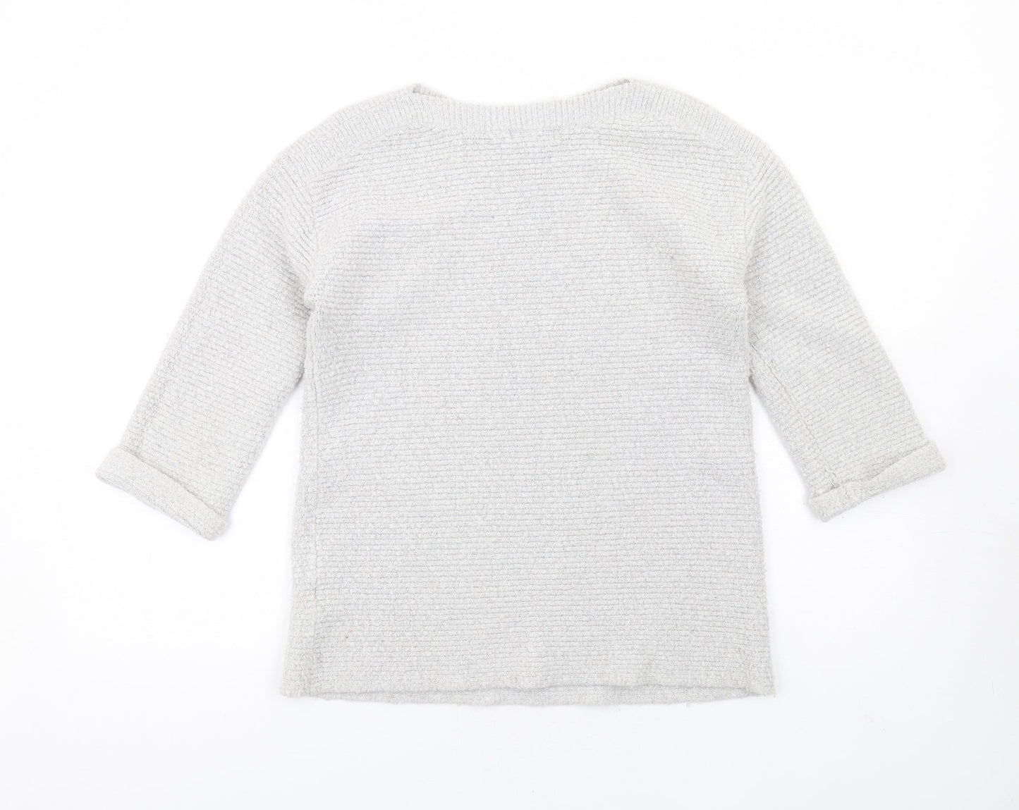 Monsoon Womens Grey Round Neck Acrylic Pullover Jumper Size S