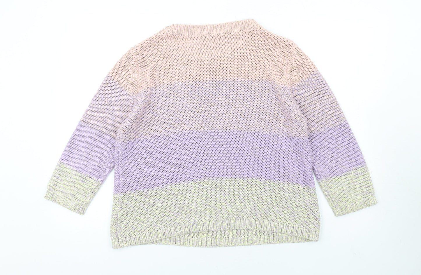 Intuition Womens Multicoloured Round Neck Striped Cotton Pullover Jumper Size 14