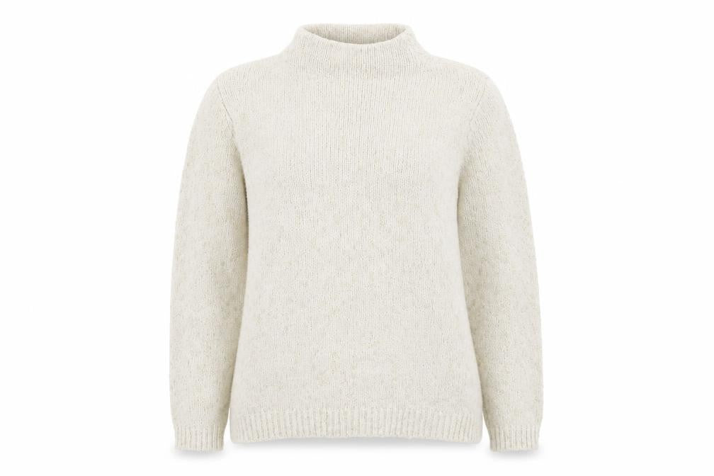Fransa Womens Ivory Mock Neck Nylon Pullover Jumper Size M