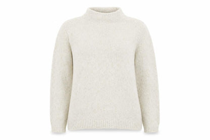 Fransa Womens Ivory Mock Neck Nylon Pullover Jumper Size M