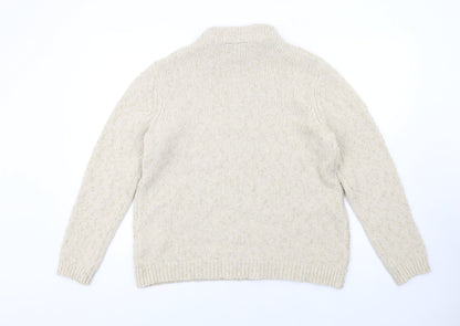 Fransa Womens Ivory Mock Neck Nylon Pullover Jumper Size M