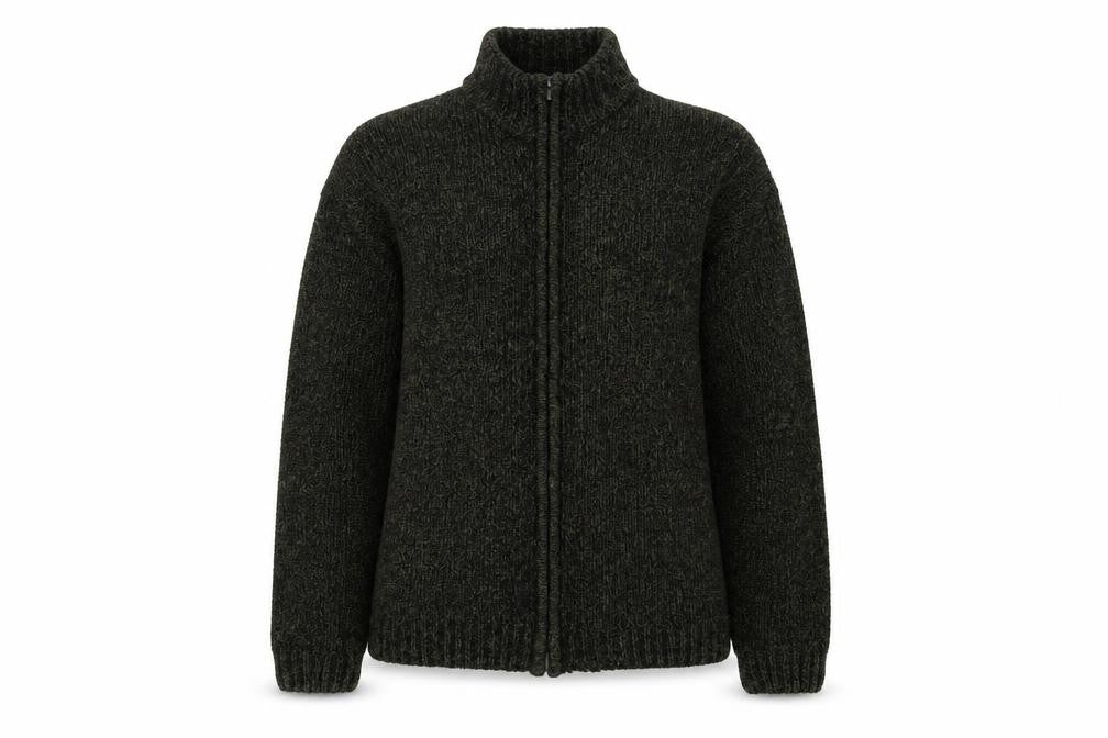 M&Co Womens Green High Neck Polyester Full Zip Jumper Size M