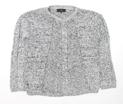 Next Womens Grey Round Neck Cotton Pullover Jumper Size 12