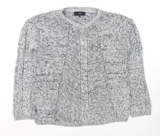 NEXT Womens Grey Round Neck Cotton Pullover Jumper Size 12