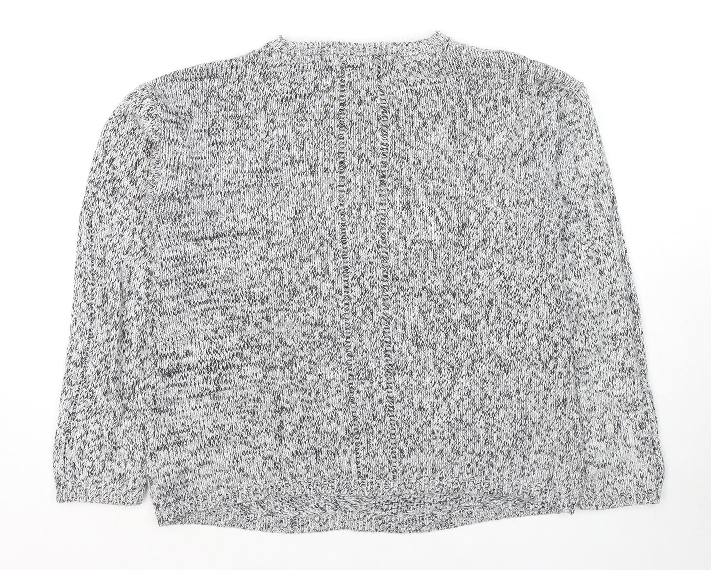 NEXT Womens Grey Round Neck Cotton Pullover Jumper Size 12