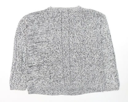 Next Womens Grey Round Neck Cotton Pullover Jumper Size 12