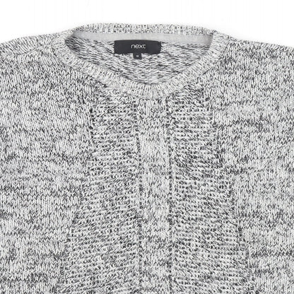 Next Womens Grey Round Neck Cotton Pullover Jumper Size 12