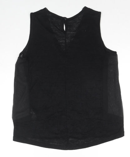 Savida Womens Black Polyester Basic Blouse Size 10 V-Neck