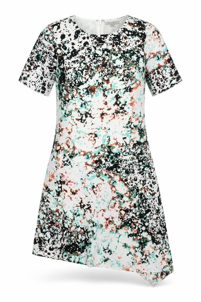 Great Plains London Womens Multicoloured Geometric Polyester A-Line Size M Round Neck Zip