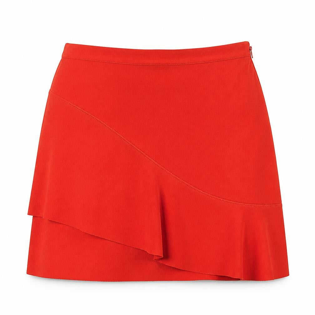 Topshop Womens Red Polyester A-Line Skirt Size 8 Zip