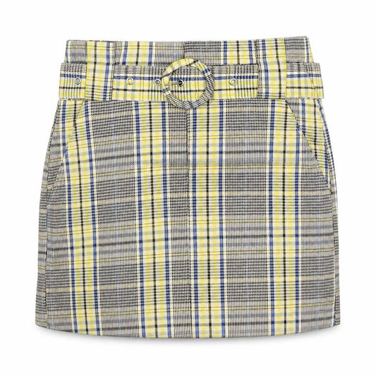 Bershka Womens Multicoloured Plaid Polyester A-Line Skirt Size S Zip
