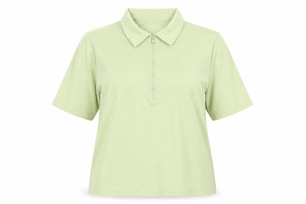 Damart Womens Green Polyester Basic Blouse Size 10 Collared - Size 10-12