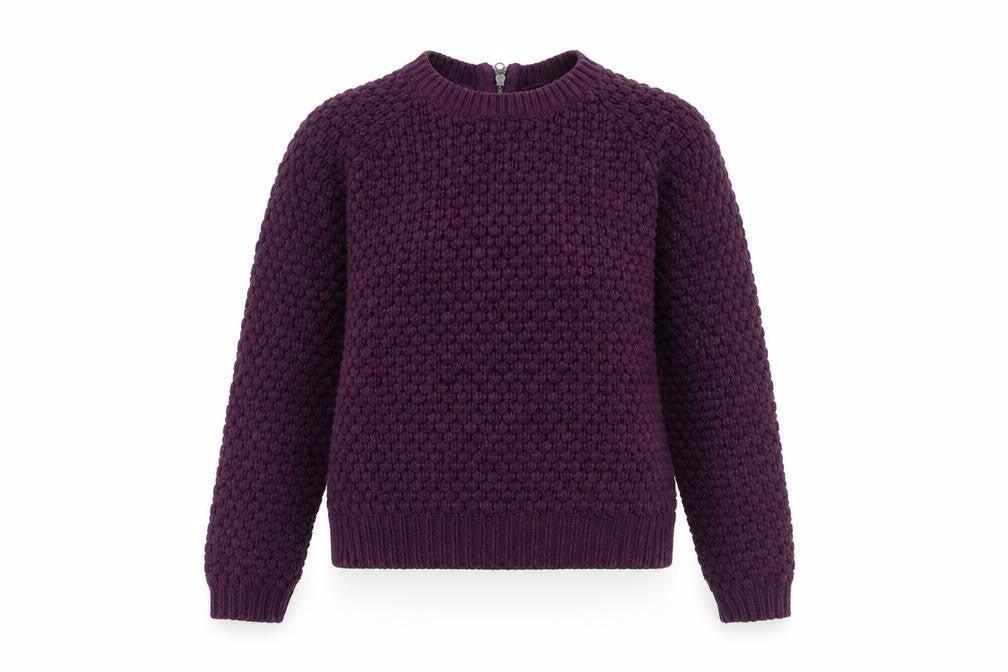 New Look Womens Purple Round Neck Acrylic Pullover Jumper Size 8