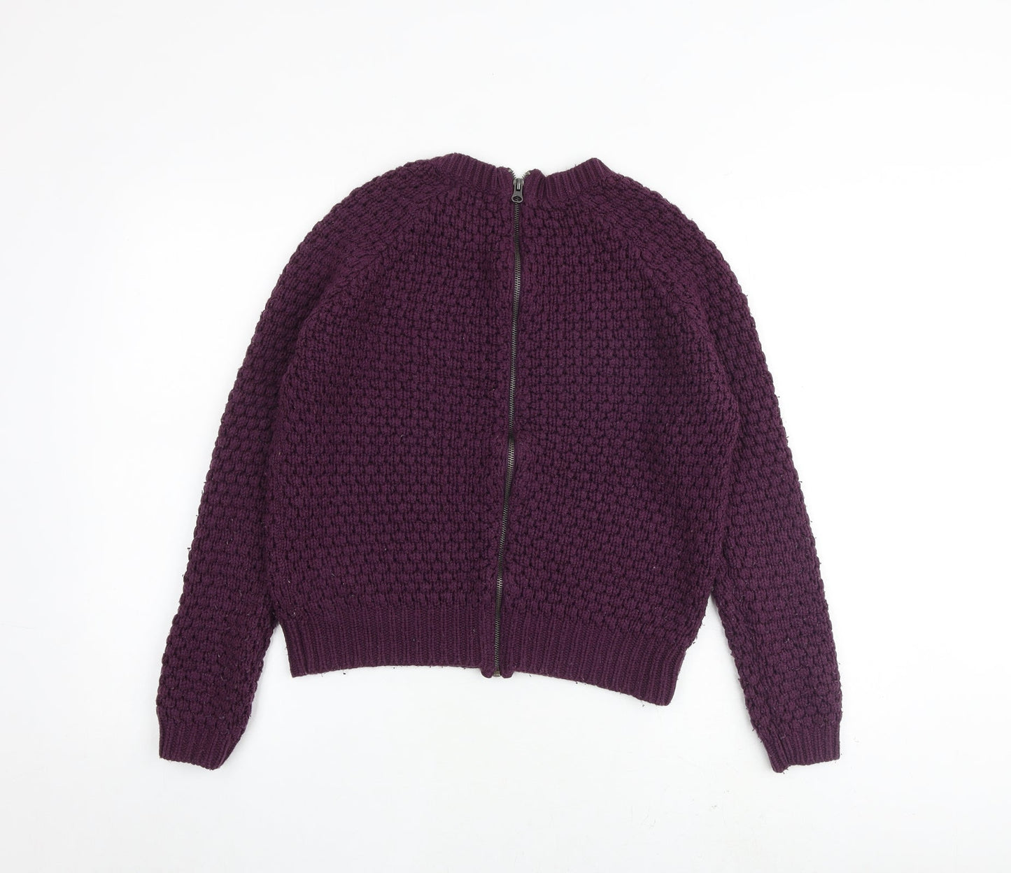 New Look Womens Purple Round Neck Acrylic Pullover Jumper Size 8
