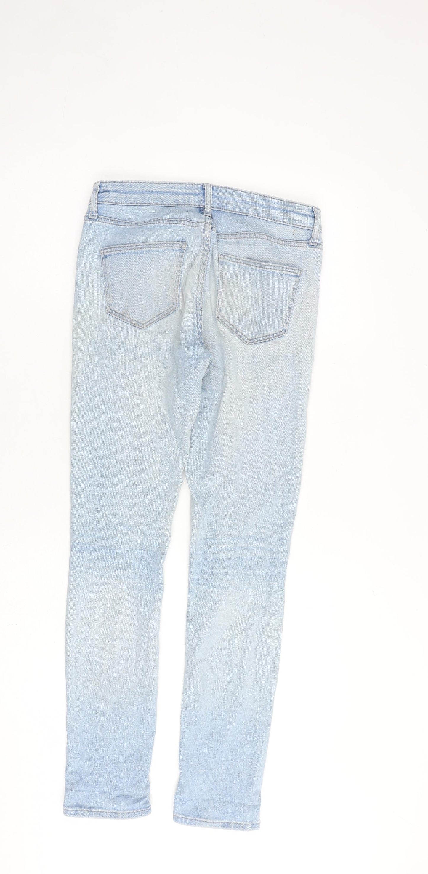 Topshop Womens Blue Cotton Skinny Jeans Size 26 in L30 in Regular Zip