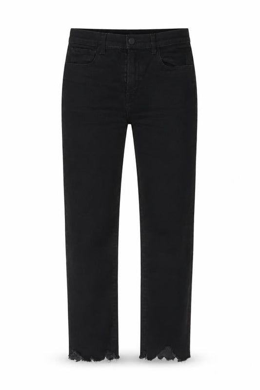 J Brand Womens Black Cotton Straight Jeans Size 27 in L27 in Regular Zip - Raw Hem
