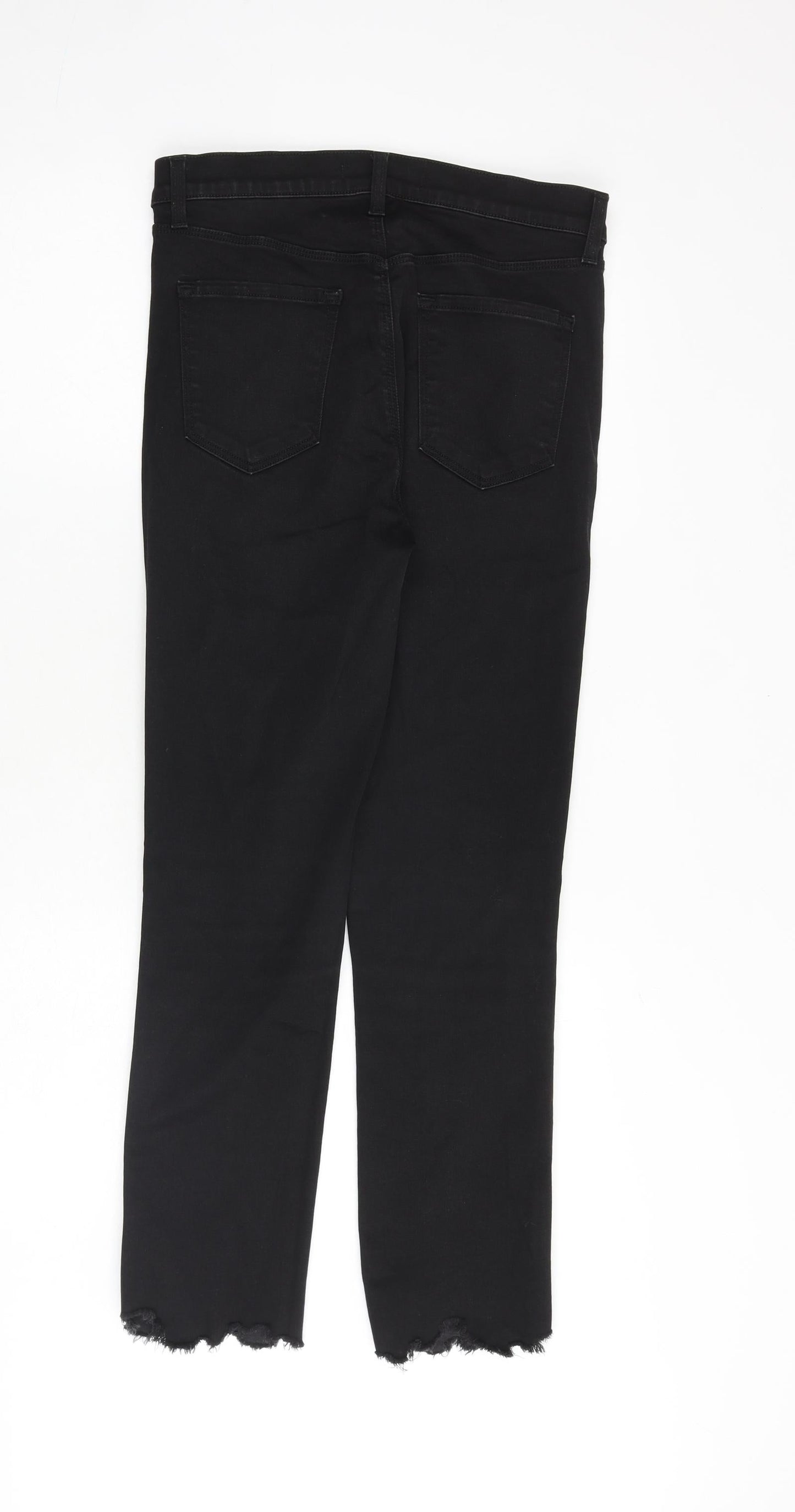 J Brand Womens Black Cotton Straight Jeans Size 27 in L27 in Regular Zip - Raw Hem