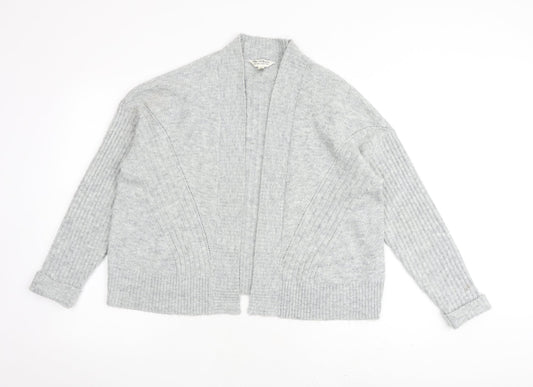 Miss Selfridge Womens Grey V-Neck Acrylic Cardigan Jumper Size M