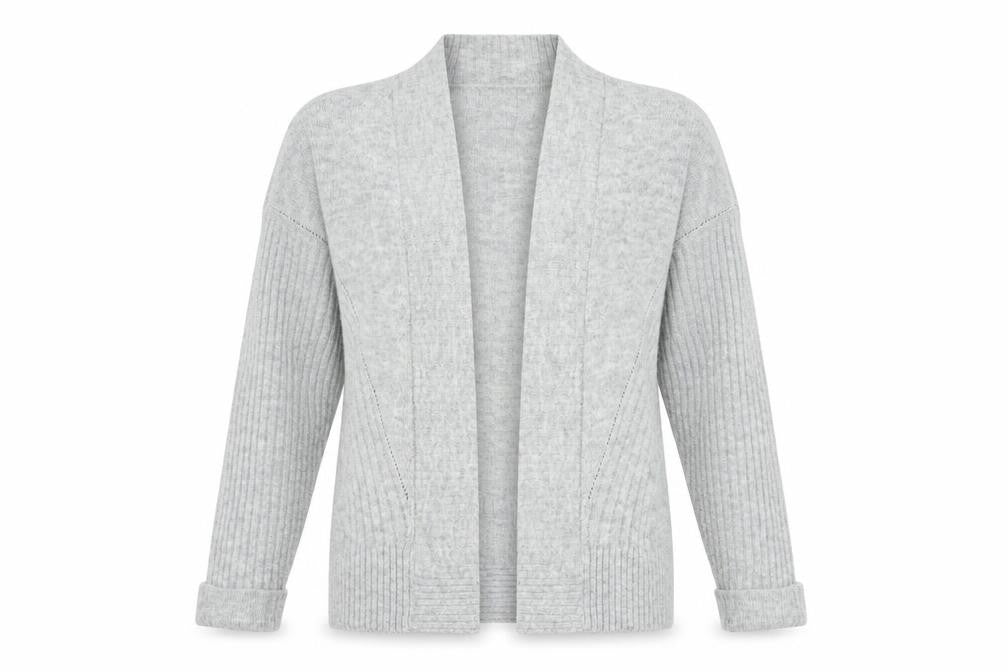 Miss Selfridge Womens Grey V-Neck Acrylic Cardigan Jumper Size M