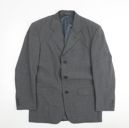 Modern Classics Mens Grey Wool Jacket Suit Jacket Size 38 Regular