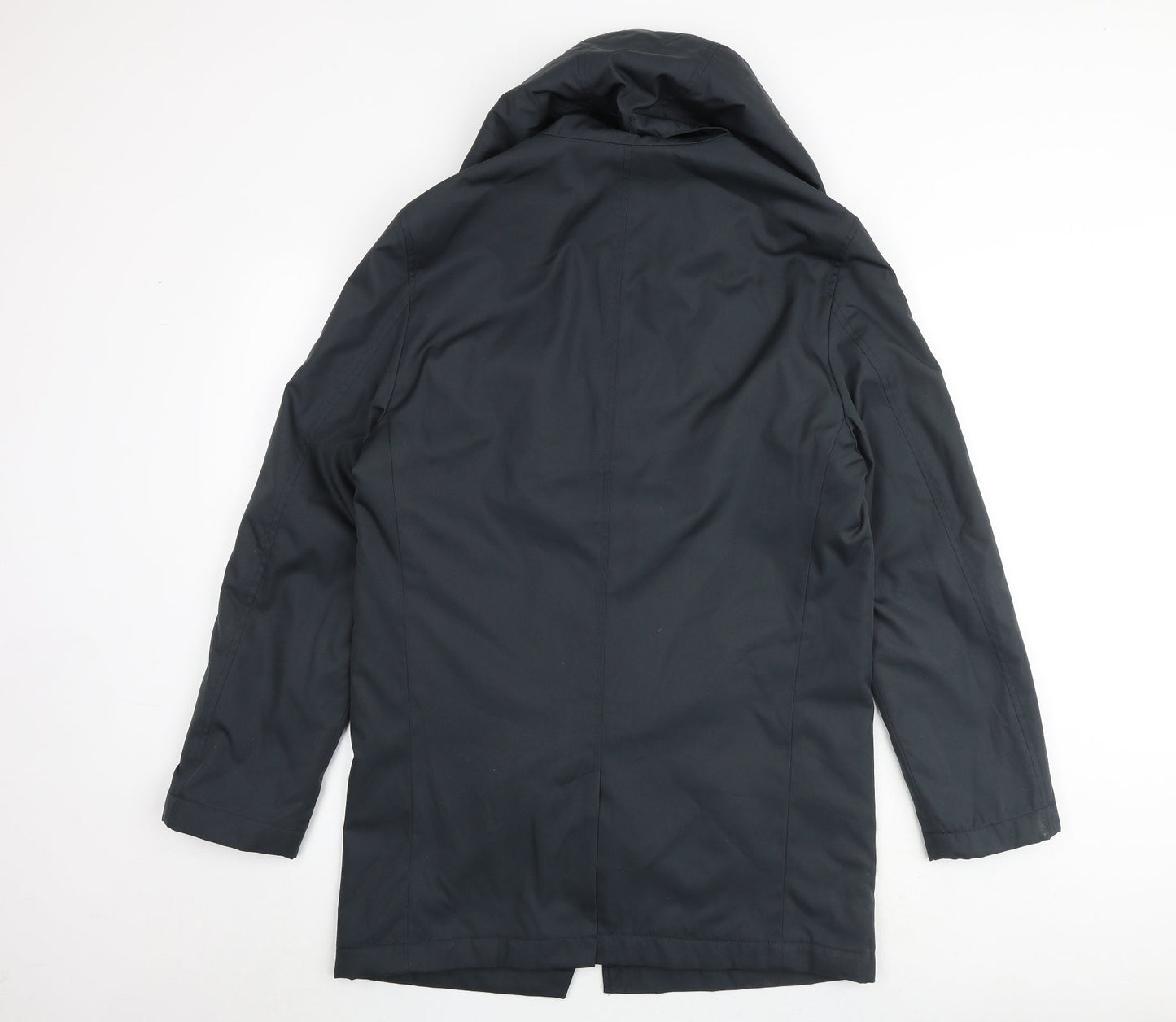 Marks and Spencer Mens Green Rain Coat Coat Size S Button
