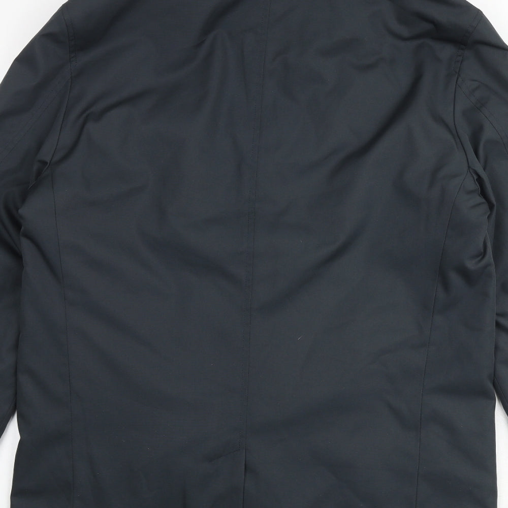 Marks and Spencer Mens Green Rain Coat Coat Size S Button