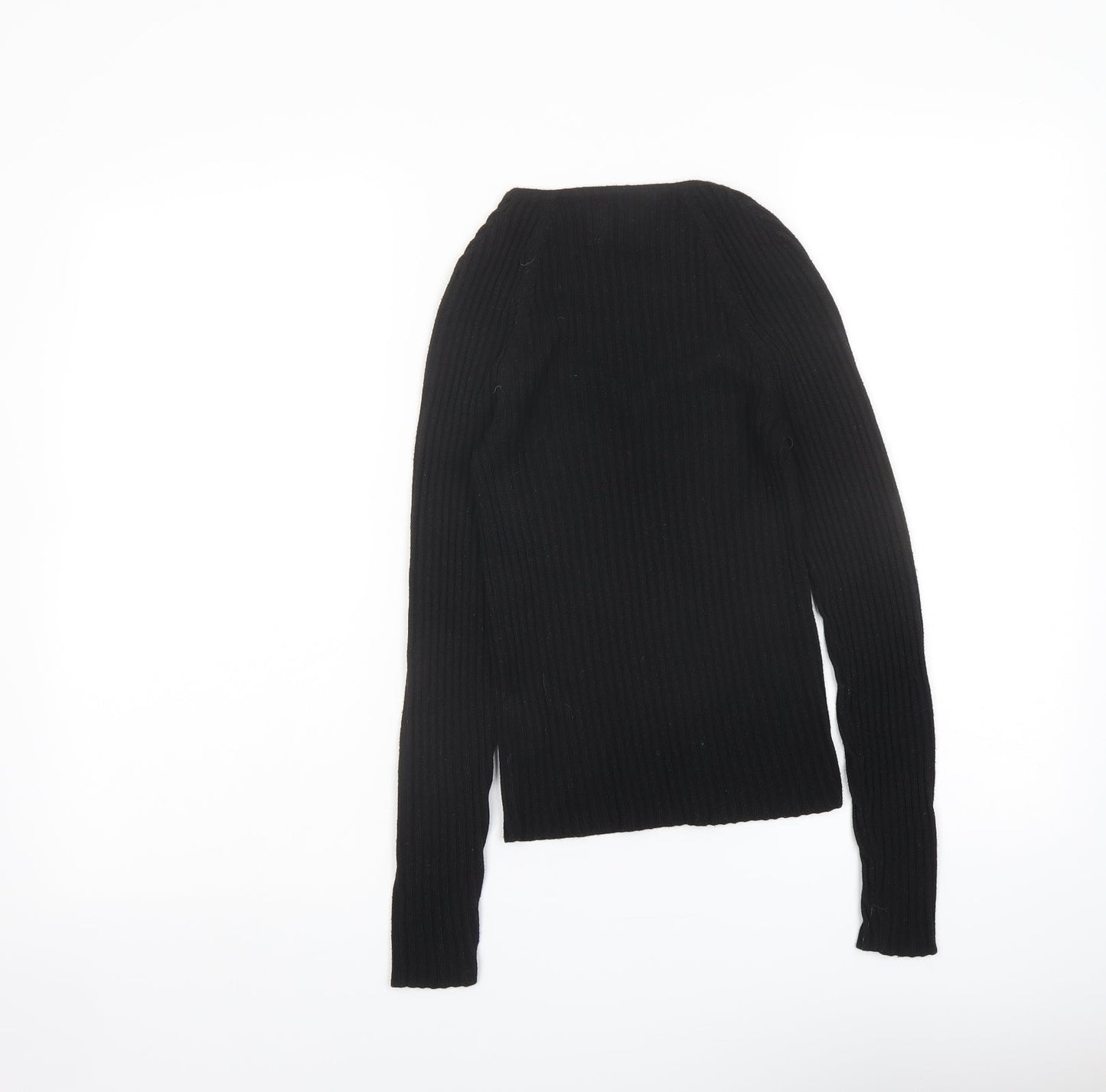ASOS Womens Black Square Neck Polyester Pullover Jumper Size 8