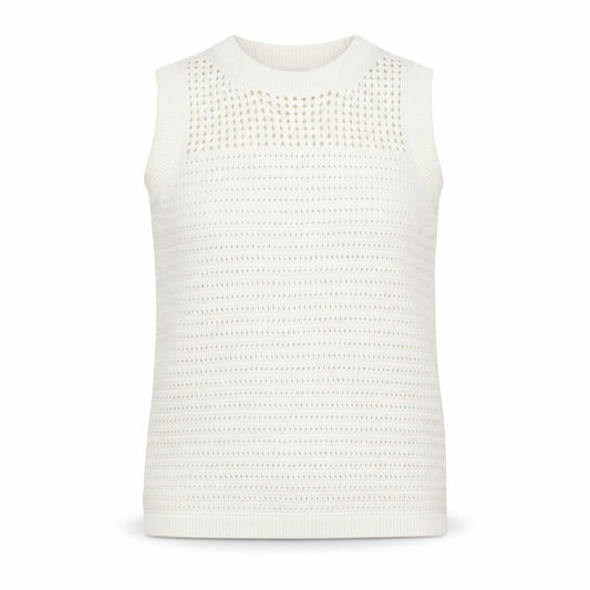 Marks & Spencer Womens Ivory Round Neck Cotton Vest Jumper Size XS