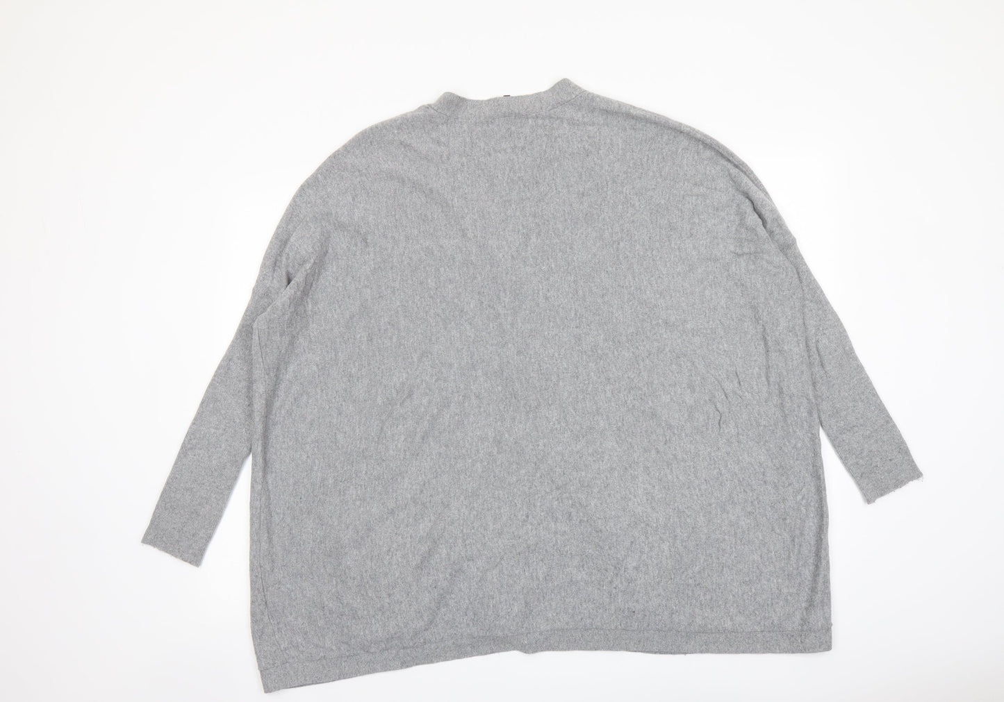 Phase Eight Womens Grey V-Neck Cotton Cardigan Jumper Size S