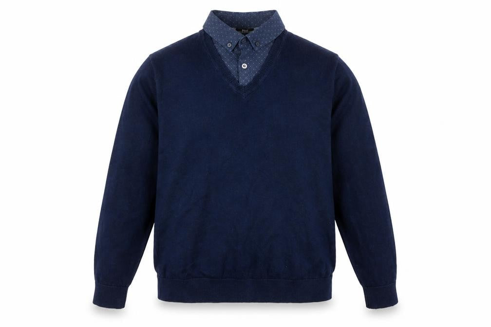 NEXT Mens Blue Collared Acrylic Pullover Jumper Size M Long Sleeve