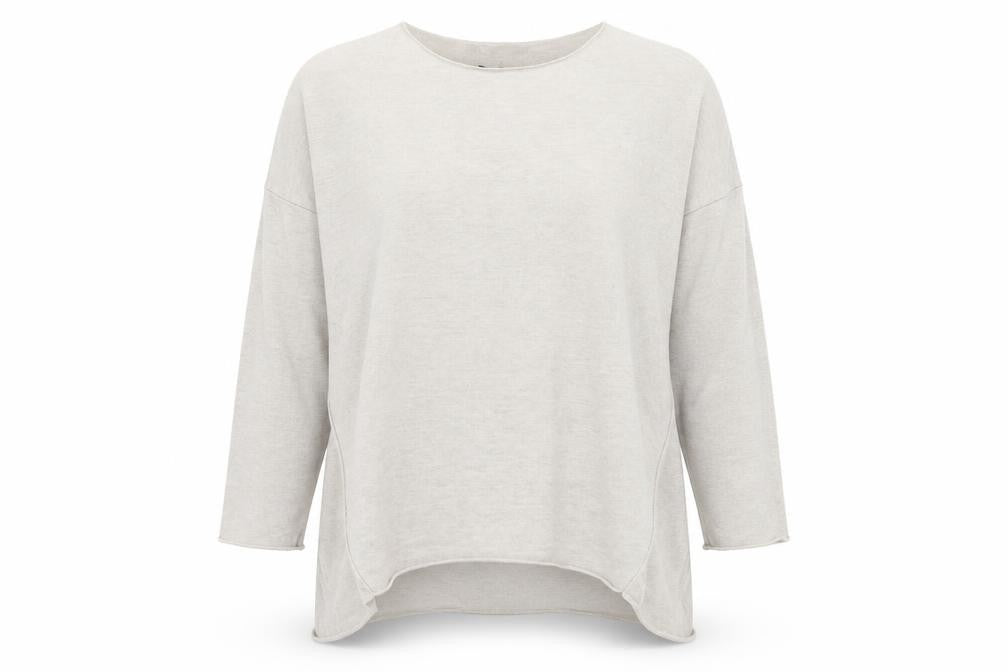 Blue Vanilla Womens Grey Round Neck Viscose Pullover Jumper One Size