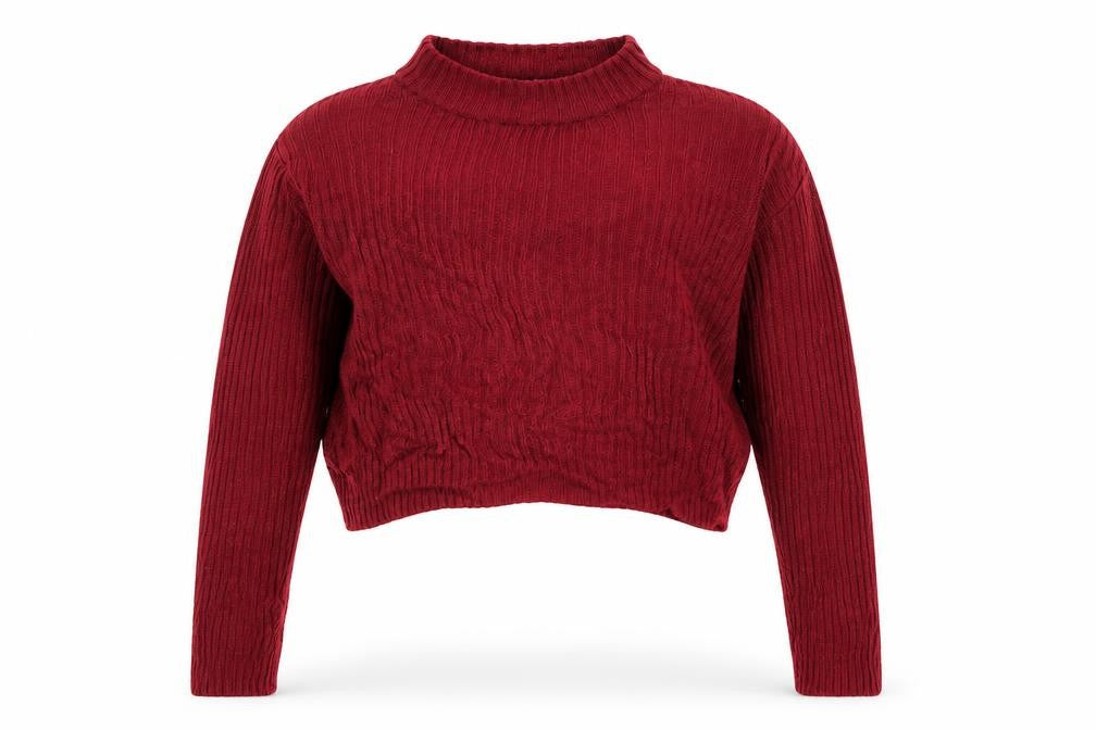 H&M Womens Red Mock Neck Acrylic Pullover Jumper Size M