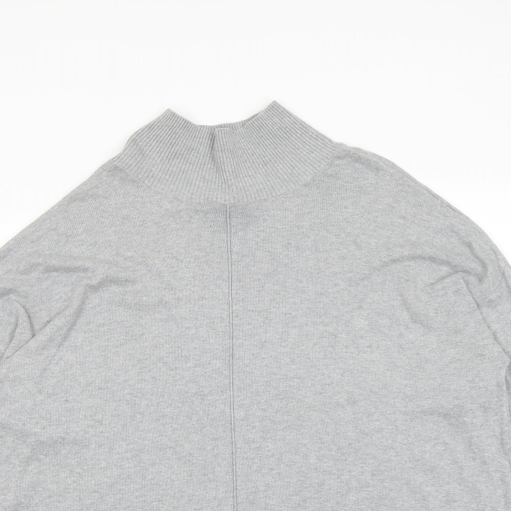 Design History Womens Grey High Neck Viscose Pullover Jumper Size 20