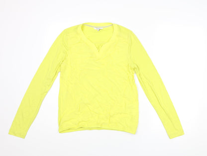 Sandwich Womens Yellow Polyester Basic Blouse Size S V-Neck