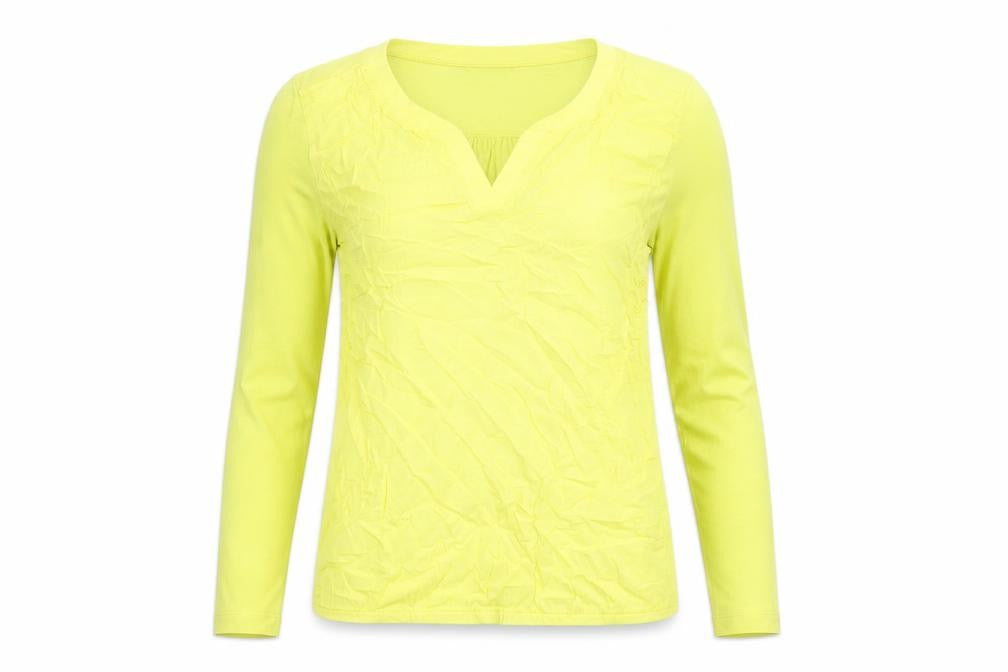 Sandwich Womens Yellow Polyester Basic Blouse Size S V-Neck