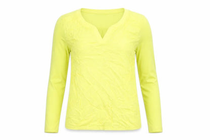 Sandwich Womens Yellow Polyester Basic Blouse Size S V-Neck