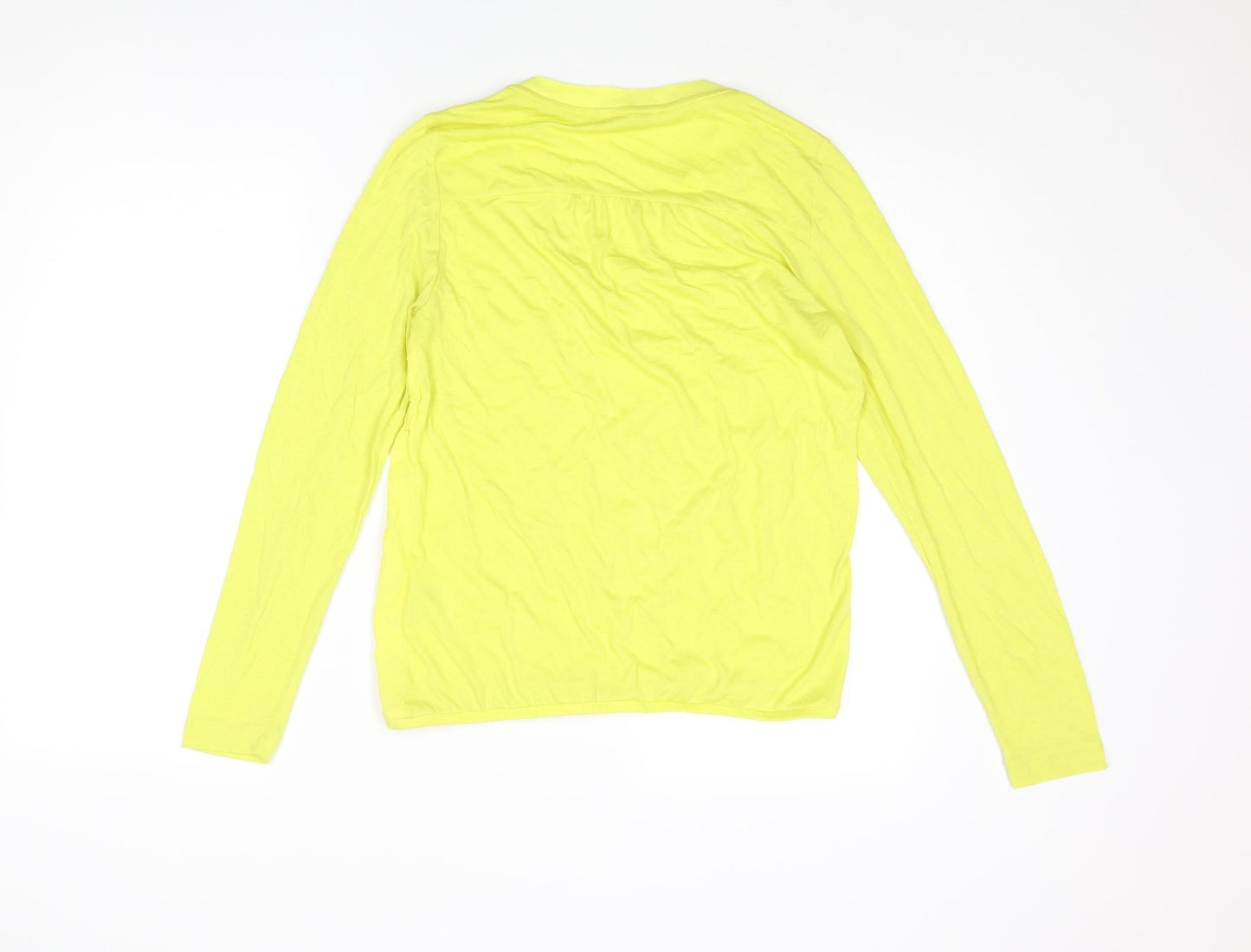 Sandwich Womens Yellow Polyester Basic Blouse Size S V-Neck