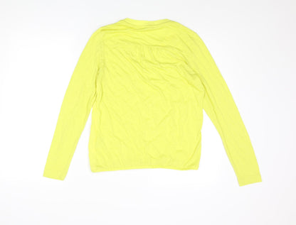 Sandwich Womens Yellow Polyester Basic Blouse Size S V-Neck