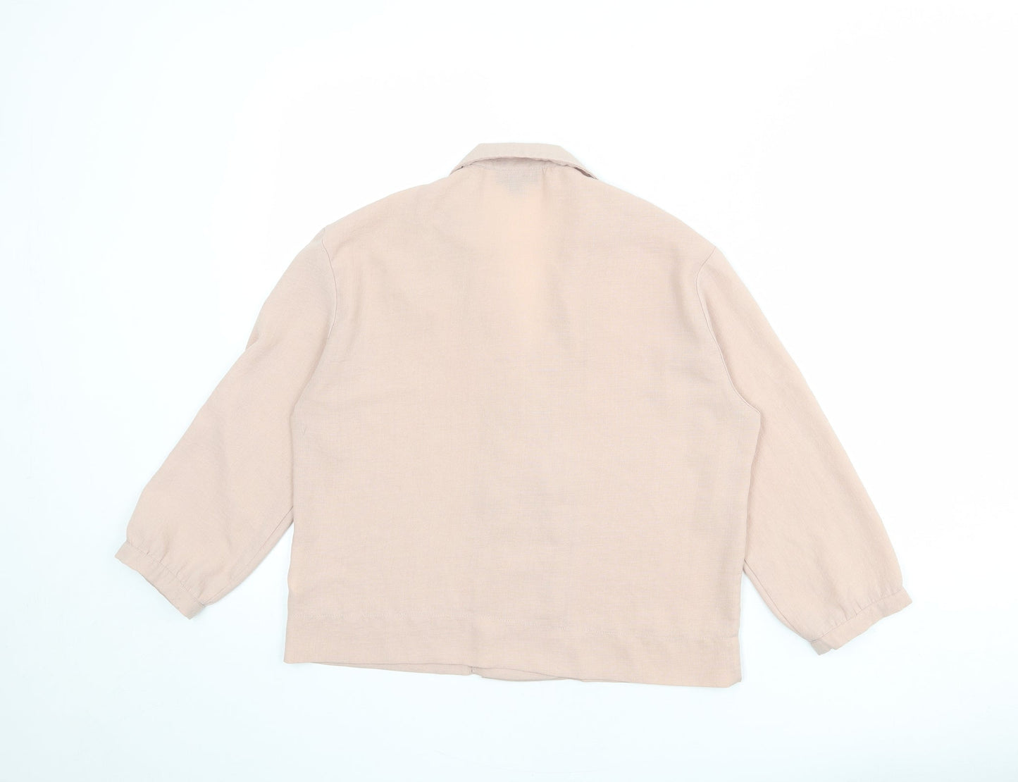 Topshop Womens Pink Polyester Basic Blouse Size 8 Collared