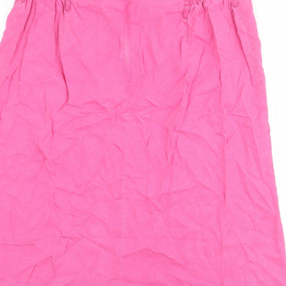 Ann Harvey Womens Pink Polyester A-Line Skirt Size 22 Zip