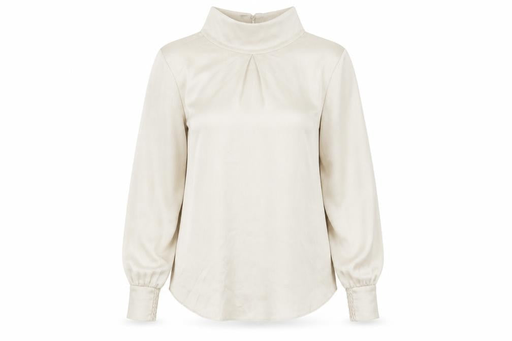 Dorothy Perkins Womens Beige Polyester Basic Blouse Size 6 High Neck - Bow