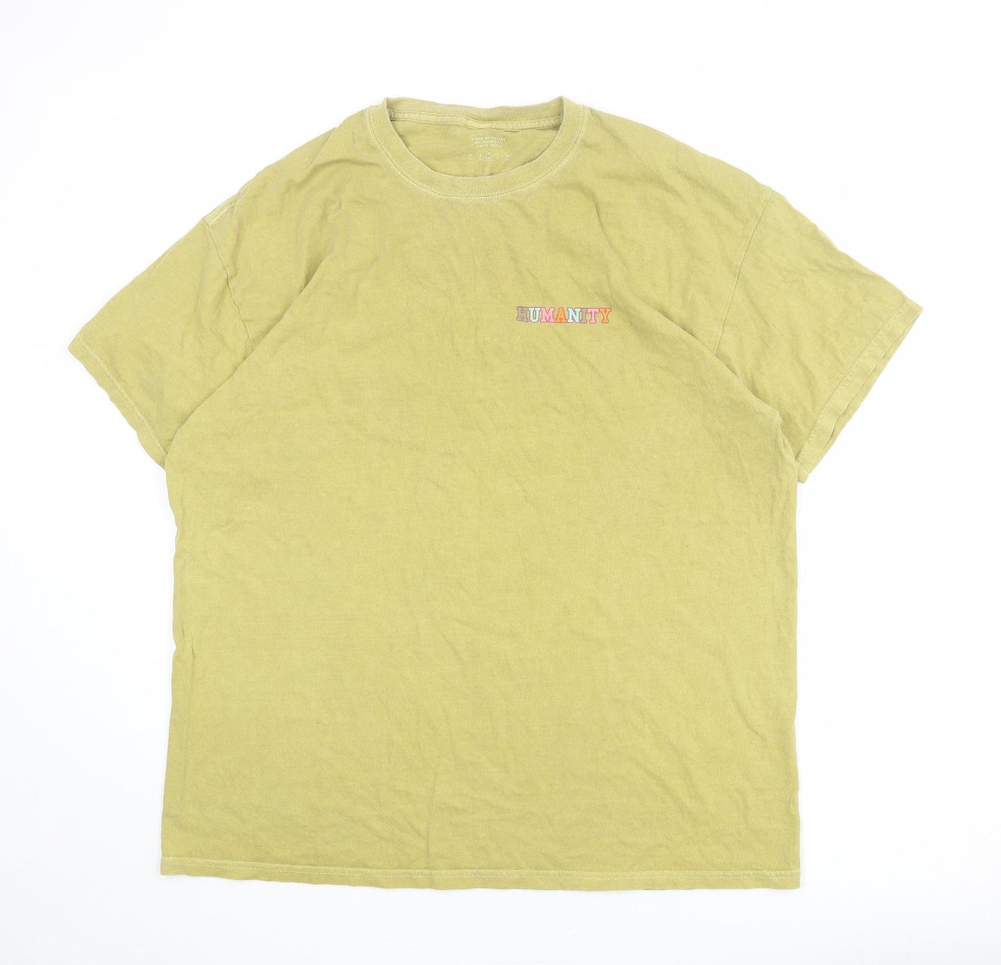 Urban Outfitters Womens Green Polyester Basic T-Shirt Size M Crew Neck - Humanity