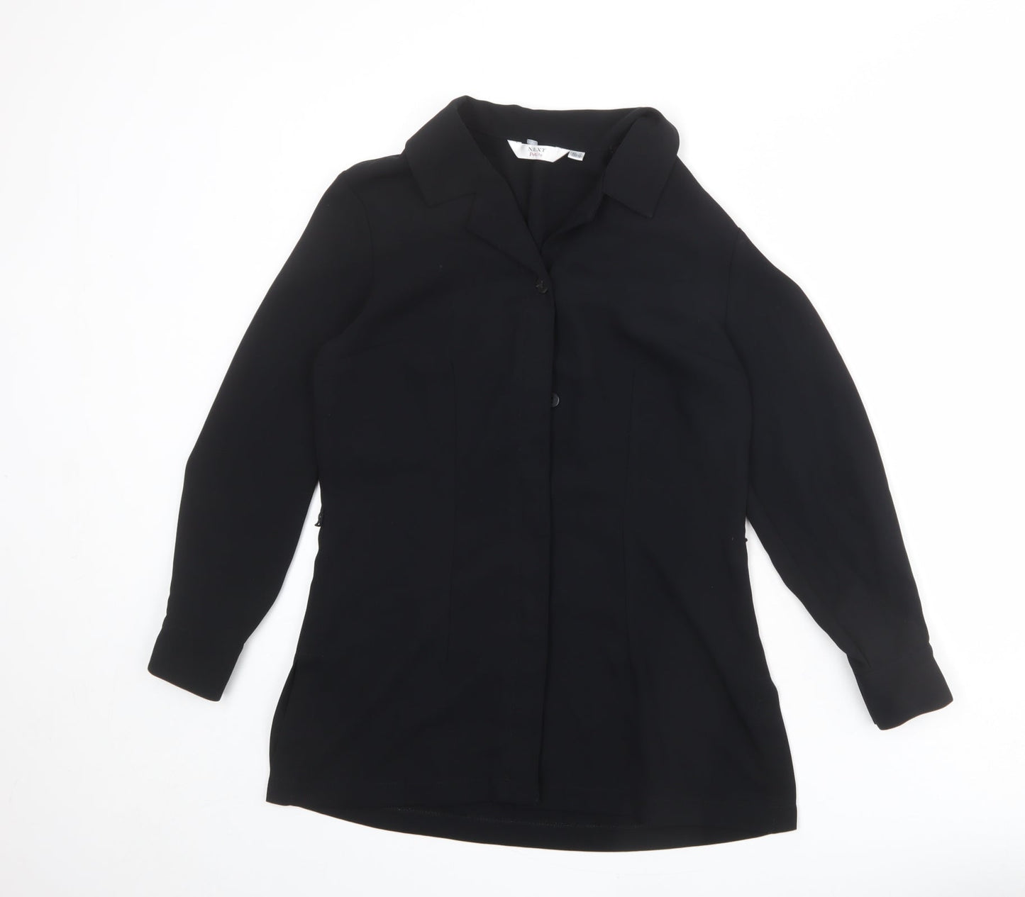 NEXT Womens Black Polyester Basic Blouse Size 10 Collared